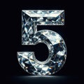 diamond alphabet - number FIVE - Type 5 Royalty Free Stock Photo