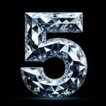 diamond alphabet - number FIVE - Type 5 Royalty Free Stock Photo