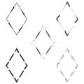 Diamond array icon. Black vector outline. Geometric shape pattern. White background layout Royalty Free Stock Photo