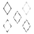 Diamond array icon. Monochrome vector outline. Black shape design. White background layout Royalty Free Stock Photo