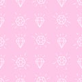 Diamond background. Pink and white girlish illustration.