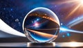 diamond ball with a world inside, futuristic world, origin of the universe, Royalty Free Stock Photo