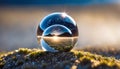 diamond ball with a world inside, futuristic world, origin of the universe, Royalty Free Stock Photo