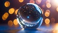 diamond ball with a world inside, futuristic world, origin of the universe, Royalty Free Stock Photo