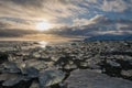 Diamond beach with huge ice glaciers in winter in Iceland Royalty Free Stock Photo
