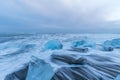 Diamond beach with huge ice glaciers in winter in Iceland Royalty Free Stock Photo