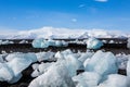 Diamond Beach Iceland. Ice on the black beach near Jokulsarlon glacier lagoon. Glacier icebergs in Iceland. Icelandic Nature. Royalty Free Stock Photo