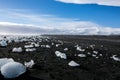 Diamond Beach Iceland. Ice on the black beach near Jokulsarlon glacier lagoon. Glacier icebergs in Iceland. Icelandic Nature. Royalty Free Stock Photo