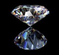 Diamond on black background with clipping path