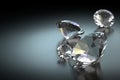 Diamond on Black Background, 3D Rendering Royalty Free Stock Photo