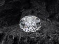 diamond on black coal background Royalty Free Stock Photo