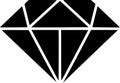 Diamond - black and white isolated icon - vector illustration Royalty Free Stock Photo