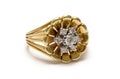 Diamond Blossom Goldring