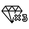 Diamond bonus loyalty icon, outline style