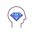 Diamond brain RGB color icon Royalty Free Stock Photo