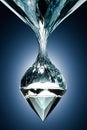 Diamond bullet trough the water. Royalty Free Stock Photo