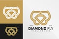 Diamond Butterfly Jewelry Logo Design Vector illustration template