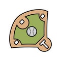 Diamond camp baseball icon Royalty Free Stock Photo