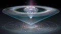 Diamond in Space Hovering Above Cosmic Orrery and Galactic Ring Royalty Free Stock Photo