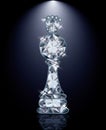 Diamond chess pawn with crown