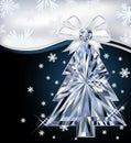 Diamond Christmas tree card with bow