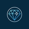 Diamond in Circle vector creative colored outline icon or logo Royalty Free Stock Photo