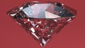 Diamond close up on red Royalty Free Stock Photo