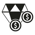 Diamond coins money icon simple vector. Currency wallet