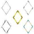 Diamond collection icon. Multicolor vector set. Geometric shape array. White background display Royalty Free Stock Photo