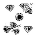 Diamond collection set. Collection icon diamonds. Vector