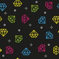 Diamond colorful dark seamless pattern vector illustration