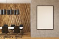 Diamond conference room, poster, wood Royalty Free Stock Photo