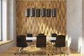 Diamond conference room, wood Royalty Free Stock Photo