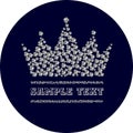 Diamond crown in dark blue circle