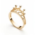 Tiara Crown Gold Ring With Diamonds For Women