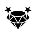 Diamond, crystal, jewel icon. Black vector graphics