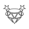 Diamond, crystal, jewel outline icon. Line art vector