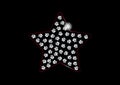 Diamond Crystals Paved Outline of Five-Pointed Star Vector Glamor Rhinestones Fashion Symbol Royalty Free Stock Photo