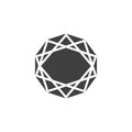Diamond cut shape top view vector icon Royalty Free Stock Photo