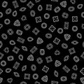 Diamond cut shapes. Seamless pattern. Heart, drop. Royalty Free Stock Photo