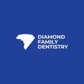 Diamond dentist logo design template Royalty Free Stock Photo