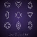 Vector diamond set Royalty Free Stock Photo