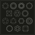 Diamond and design elements vector icons set. Royalty Free Stock Photo