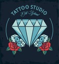 Diamond and dices tattoo studio image artistic