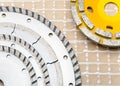 Diamond disks for a concrete abrasion.construction still life Royalty Free Stock Photo