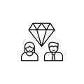 Diamond, dollar, business, man, woman icon. Element of business company icon Royalty Free Stock Photo