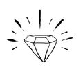 Diamond doodle icon handdrawn style Royalty Free Stock Photo