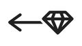 Diamond and Double Arrow Left Vector Icon for Backward, vector design Generative AI Royalty Free Stock Photo