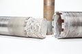 Diamond drill with concrete Royalty Free Stock Photo