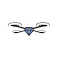 Diamond drone fly logo icon